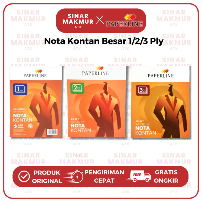 

Nota Kontan Besar/Bon Penjualan Besar 1/2/3 Ply Paperline (Pak)