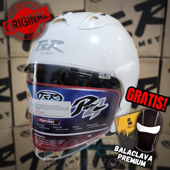 Helm Tsr Ram 4 Putih Glass White Original Half Face Tsr Helmet Ram4