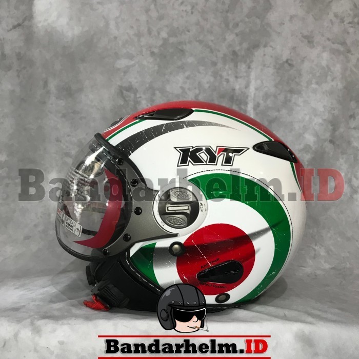 Helm Kyt Elsico Motif #1 White Glossy