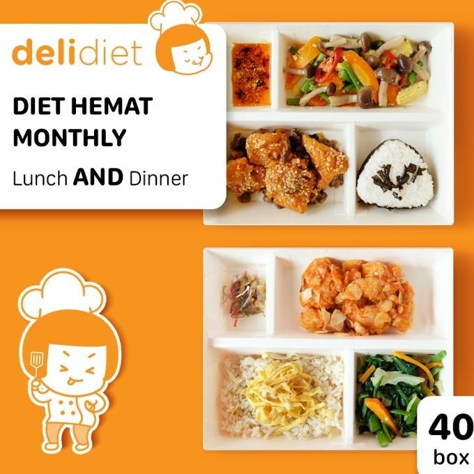 

Delidiet Paket Monthly Lunch And Dinner (40 Box-20 Days) Katering Diet