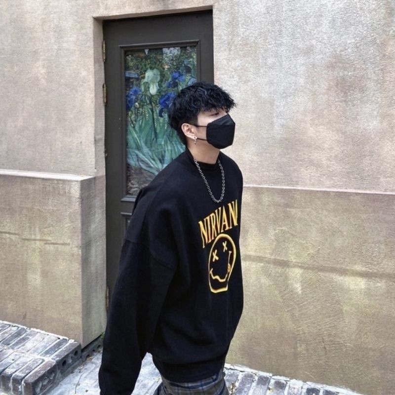 [NMDS COMPANY] PREMIUM CREWNECK Sweater Korean NIRVANA SMILE Big Size (S - 6XL) Crewneck Oversize