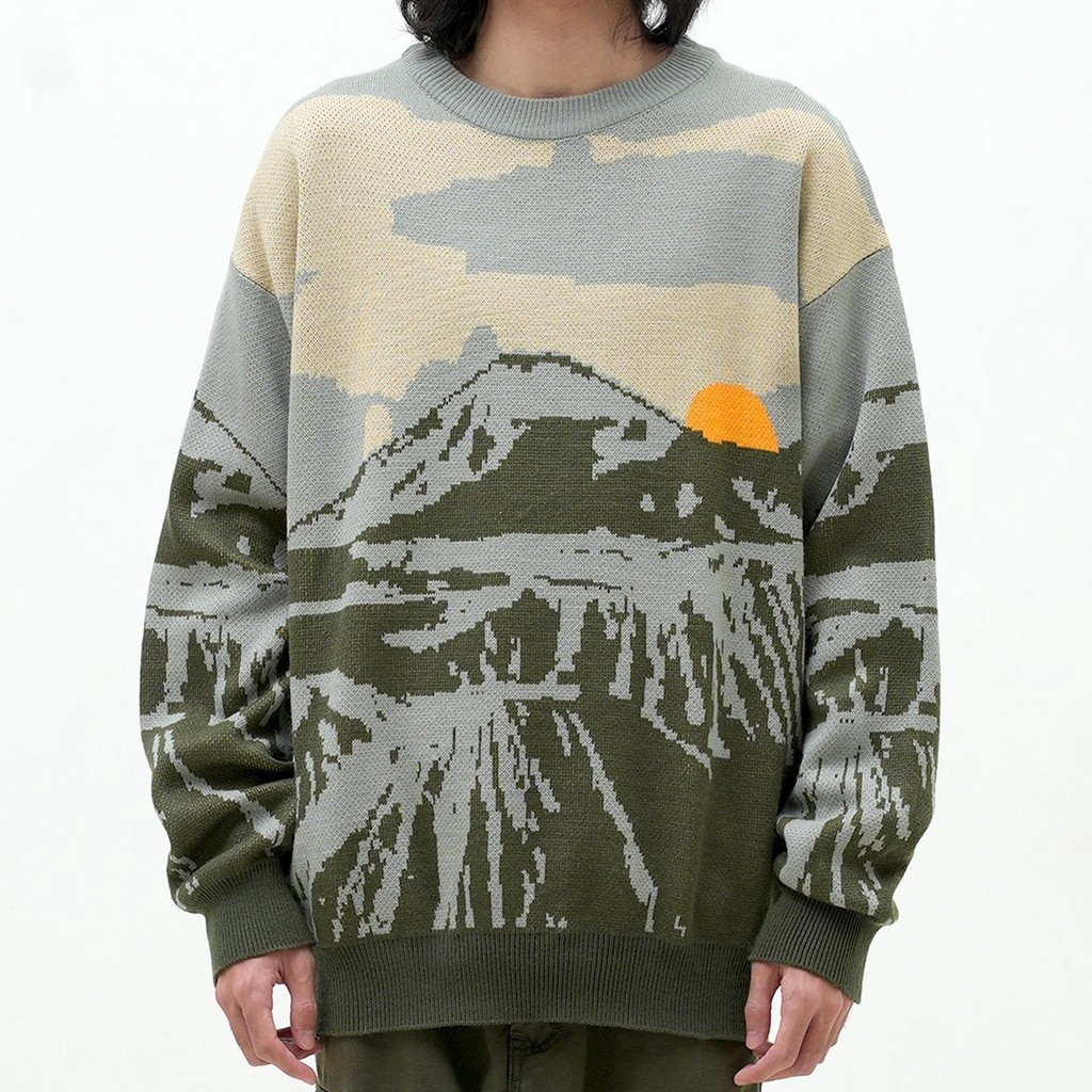 [NMDS COMPANY] PREMIUM CREWNECK Roughneck RS002 Grey Mount Bromo Knitwear