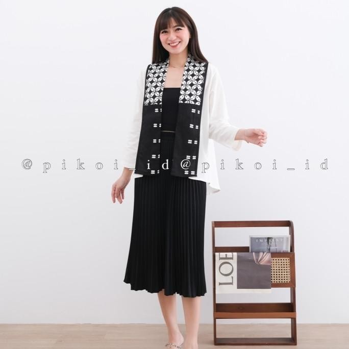 Cardigan Batik Wanita Modern Seragam Kantor / Outer Batik Etnik Polos