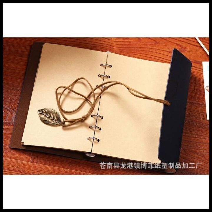 

HOT DEAL BUKU CATATAN BINDER NOTE RETRO LEAF LEATHER A6 PAPER !!!!