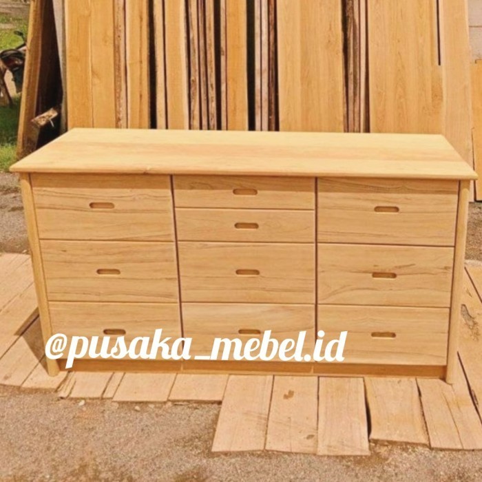 buffet cabinet drawer minimalis kayu jati, bufet laci minimalis kayu