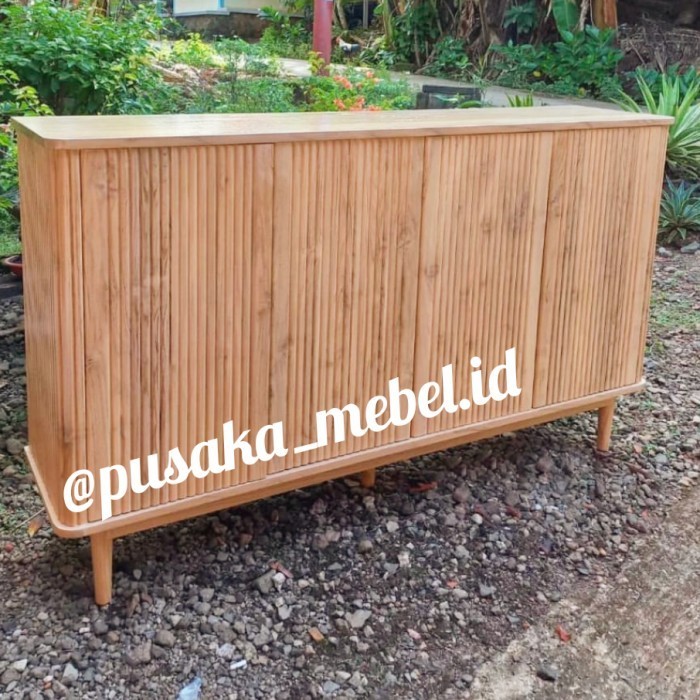 cabinet credenza drawer minimalis kayu jati, lemari rak sepatu kayu