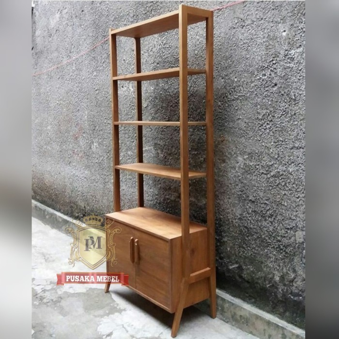rak lemari buku, rak susun kayu jati minimalis, rak model vintage