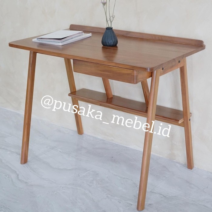 Meja Belajar Kayu Minimalis, Meja Kerja Kayu Minimalis, Meja Tulis