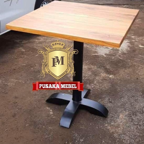 meja makan cafe besi kombinasi kayu, meja makan cafe besi industrial