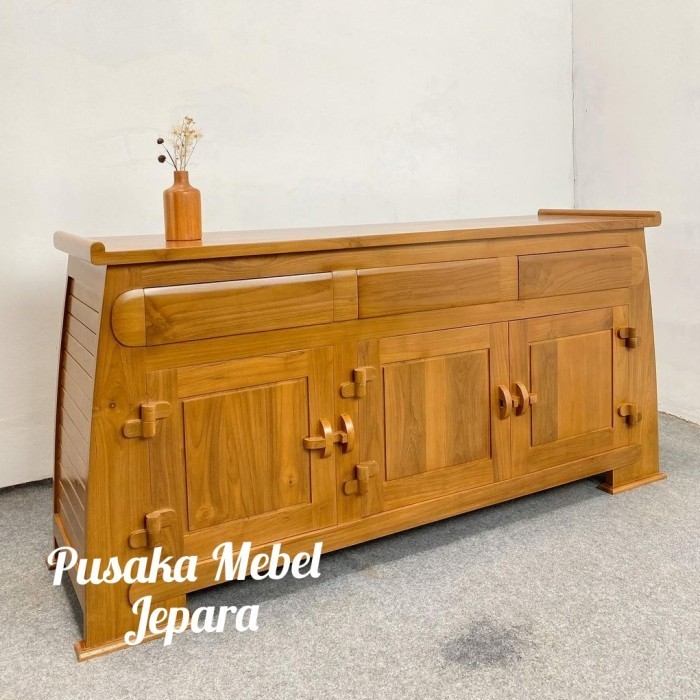 meja Konsul laci kayu jati, meja buffet laci minimalis kayu, bufet