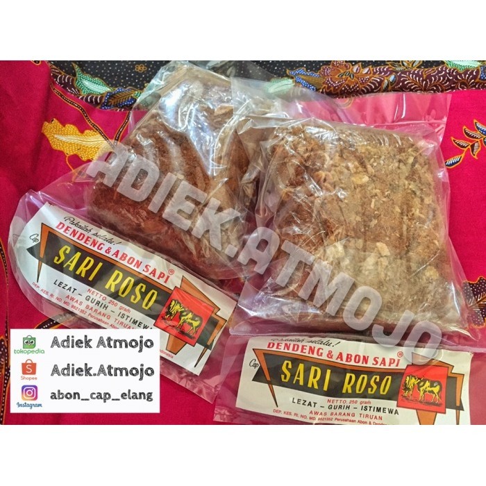 

BERKUALITAS Abon Sapi cap Sari Roso 250 gram (Bawang Goreng / Kentang Pedas)