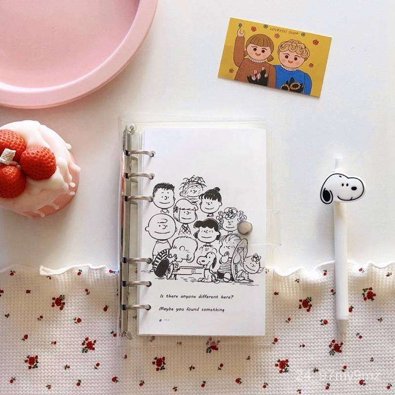 

South KoreainsSimple Style Snoopy Charlie Loose-Leaf Journal BookA6Grid Notebook Student Travel Diary Book 6OMP