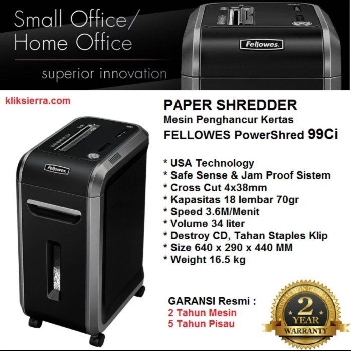 

FELLOWES POWERSHRED 99Ci Mesin penghancur kertas / paper shredder