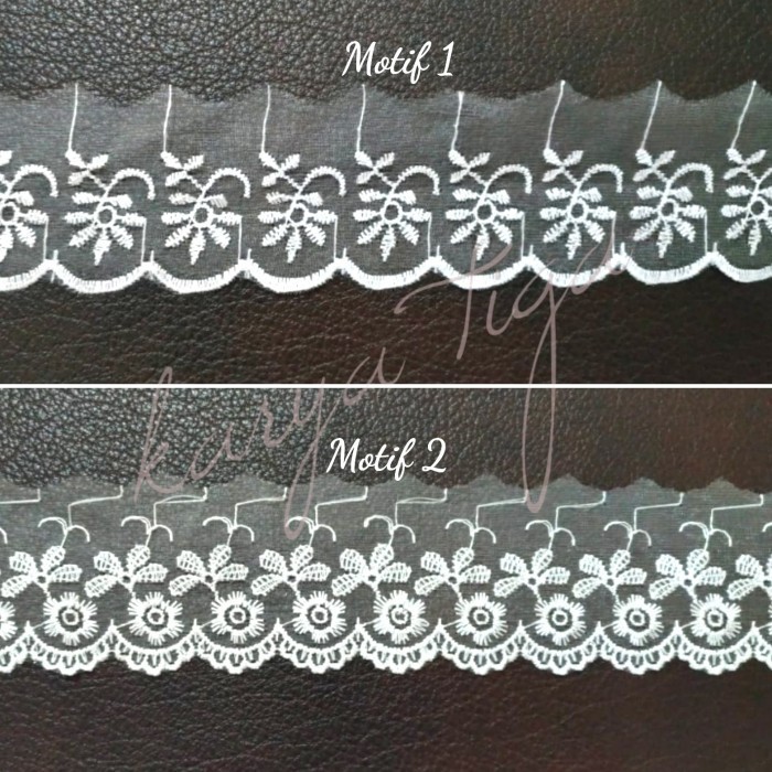 

Renda Kaca / Nilon Bordir Putih Lebar 6 cm (15 yard)