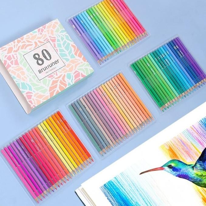 

Brutfuner 80 Color Light Color Oily Colored Pencil Sketch Drawing