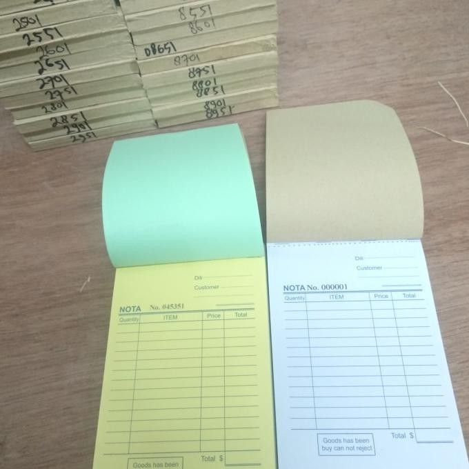 

Cetak Nota Custom 3Ply 2 Wrna + Nomerator + Porporasi