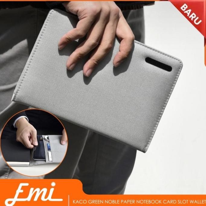 

Kaco Green Noble Paper Notebook Card Slot Wallet A5