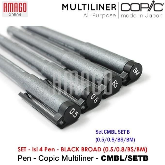 

Copic Multiliner Black Broad (4 Pcs/Set) - Cmbl/Setb