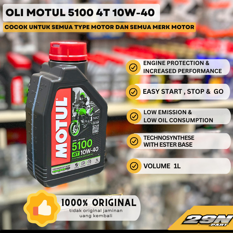 Oli Motor Motul 5100 4T 10W-40 1L MATIC SPORT TRAIL ORIGINAL MOTUL