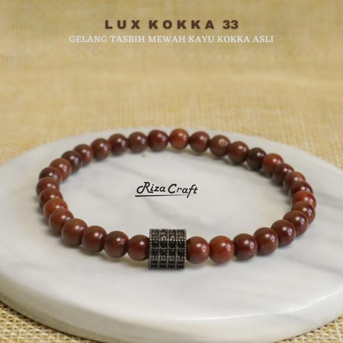 Lux Kokka Gelang Tasbih Mewah 33 Butir Kayu Kokka Kaukah Asli Original