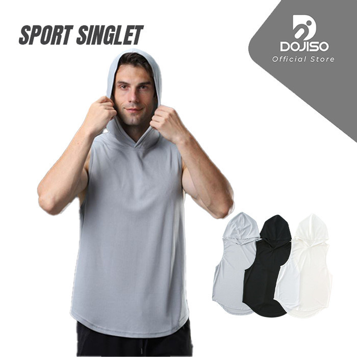 Singlet Sport Hooded Bx-002 Baju Hoodie Olahraga Pria Singlet Man Gym