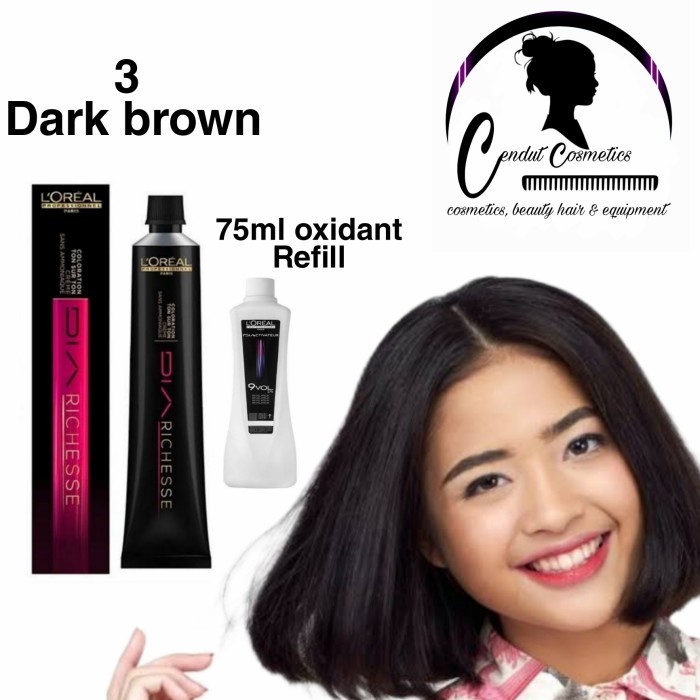 Loreal Diarechese 3 Dark brown / pewarna rambut/ Toning rambut
