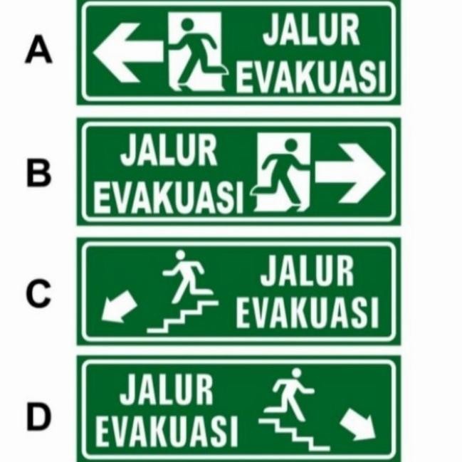 

stiker akrilik 10X30CM JALUR EVAKUASI custom sign rambu k3