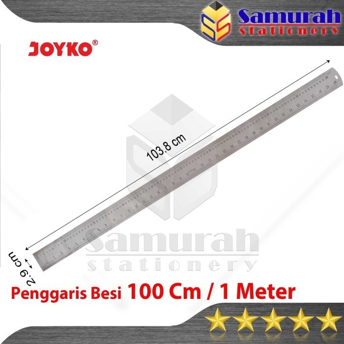 

Terlaris Penggaris Besi Joyko 100 cm RL-ST100 / PCS / Ruller Stainless 1 Meter SALE