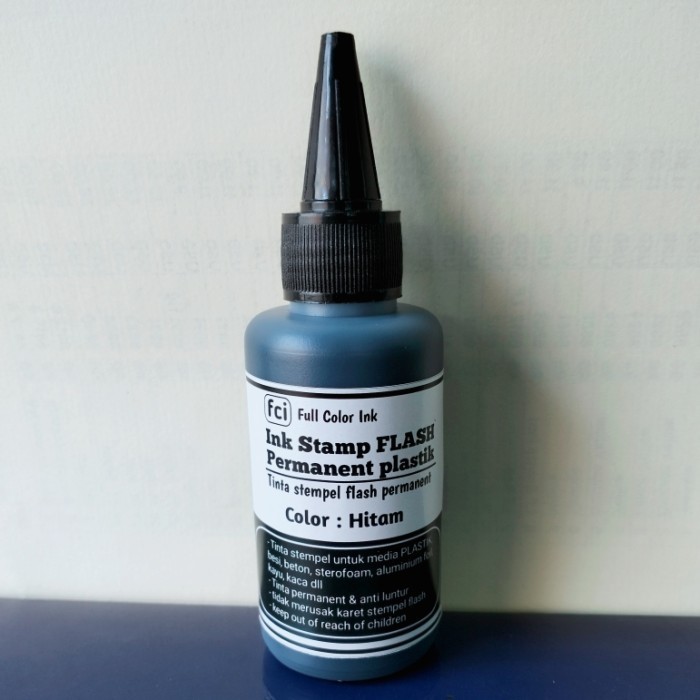 

Terlaris Tinta stempel flash permanen plastik isi 100 ML SALE
