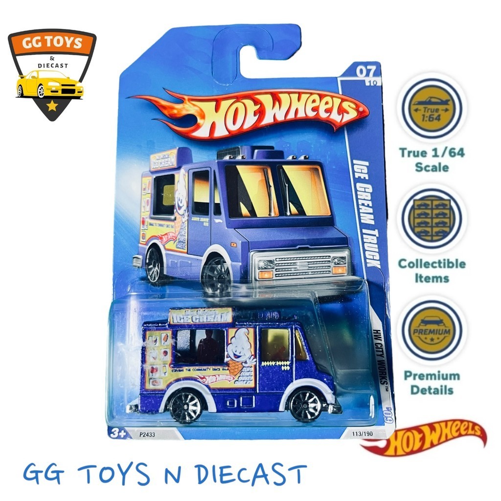 Hotwheels HW Bluecard Van Ice Cream Truck Biru