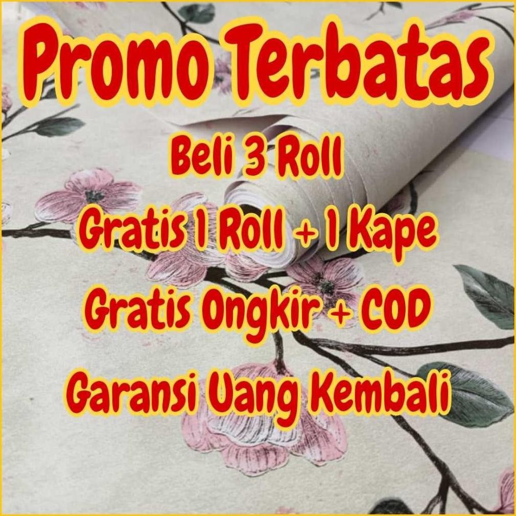 (BELI 3 ROLL GRATIS 1 ROLL + GRATIS 1 KAPE) WALLPAPER DINDING kamar tidur stiker dinding kamar tidur sticker dinding wallpaper walpaper wallpeper stiker sticker dekorasi dinding dingding