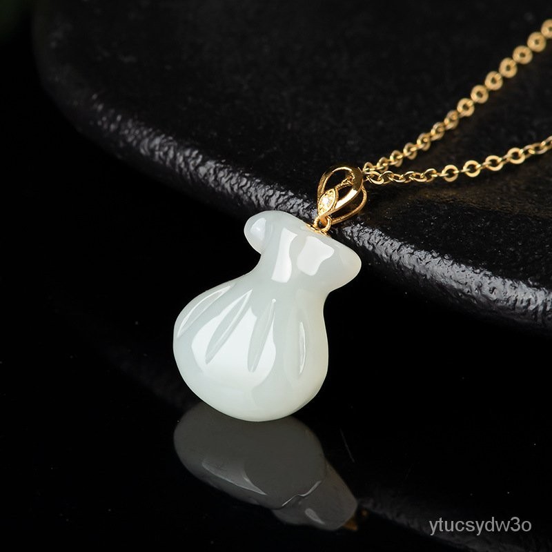 （Dengan Sertifikat）（ytucsydw3o）Bahan Lama Alami Giok Hetian Giok Putih Tas Keberuntungan Dompet Lion