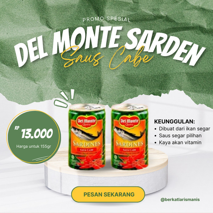 

DEL MONTE SARDEN SARDINES SAUS CABE 115 GRAM