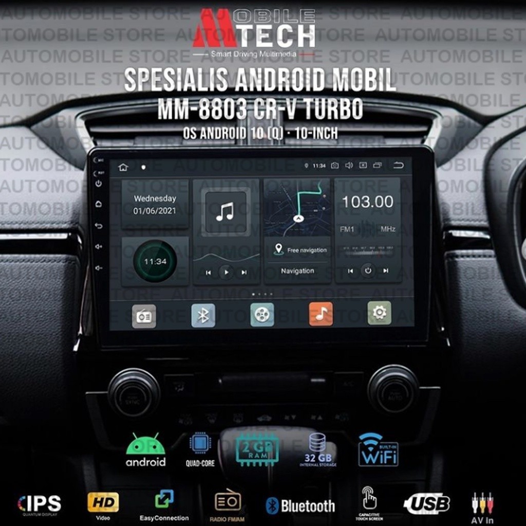 Mtech Head Unit Honda CRV Turbo Android 4G LTE Mobil