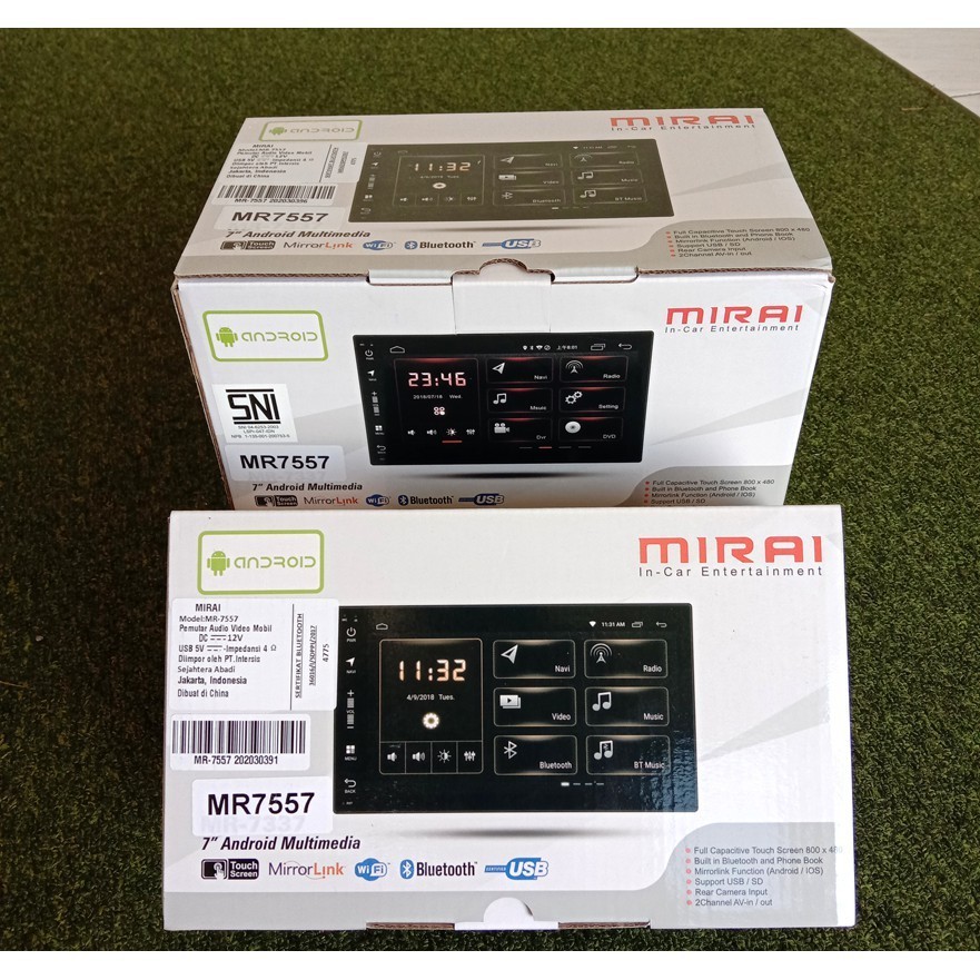 Head Unit Android 7 Inch Os 9 Pie MIRAI MR 7557