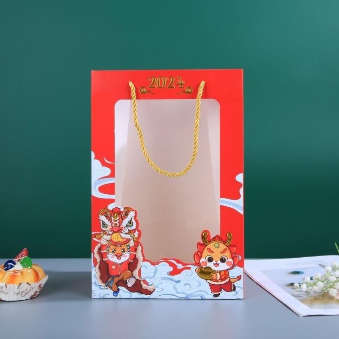 

OLH - Paper Bag Naga 2024 Box Mika Kantong Kado Hampers Imlek Murah Grosir TERLARIS