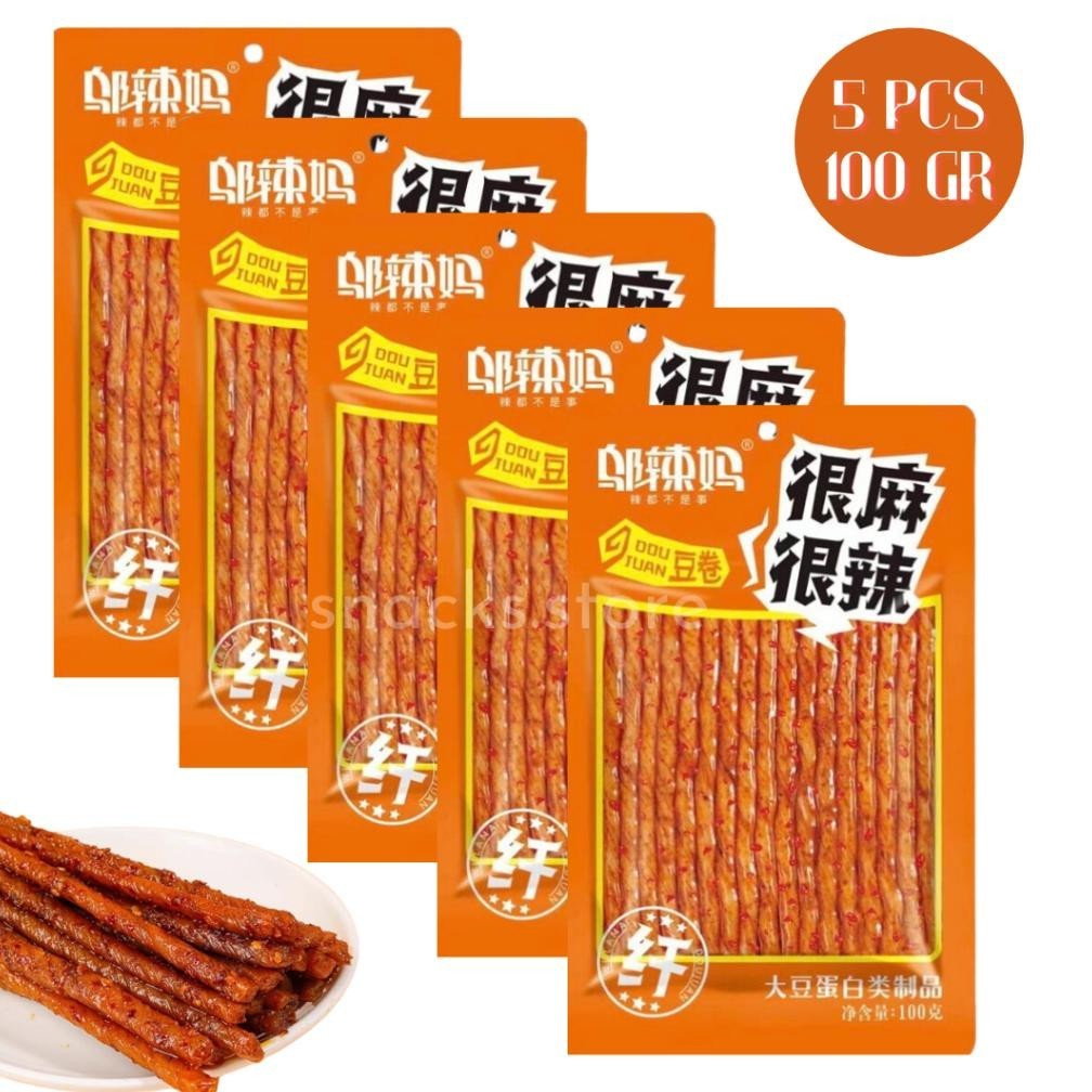 

PAKET 5 pcs WULAMA LATIAO Pedas Kulit Tahu Vegetarian 100gr HALAL