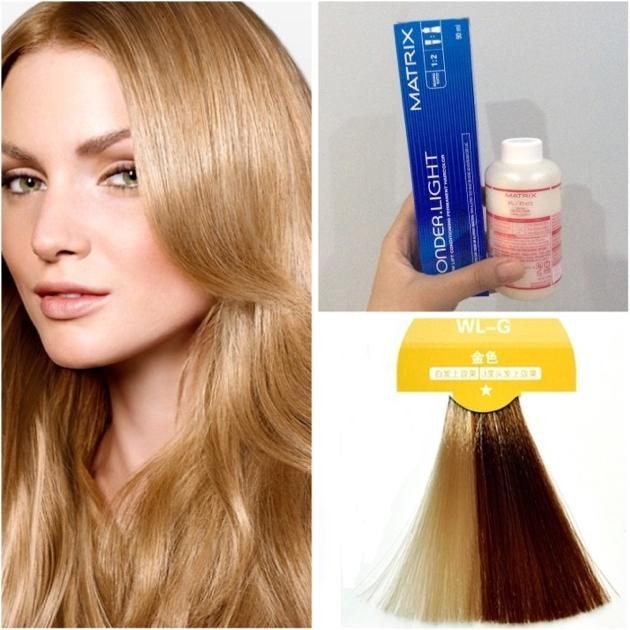 Matrix Wonder Light Gold Blonde Pirang Golden Blond Cat Rambut Hair Dye Pewarna Rambut Kuning Emas T