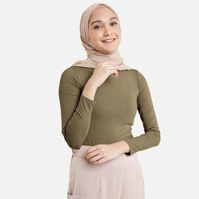 Kaos Manset Lengan Panjang Wanita A05800Q Olive