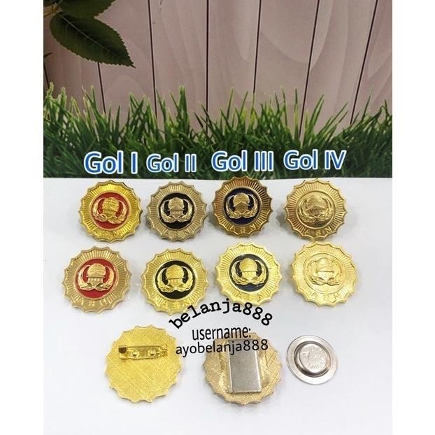 Pin korpri ASN PNS golongan I II III IV magnet peniti satuan