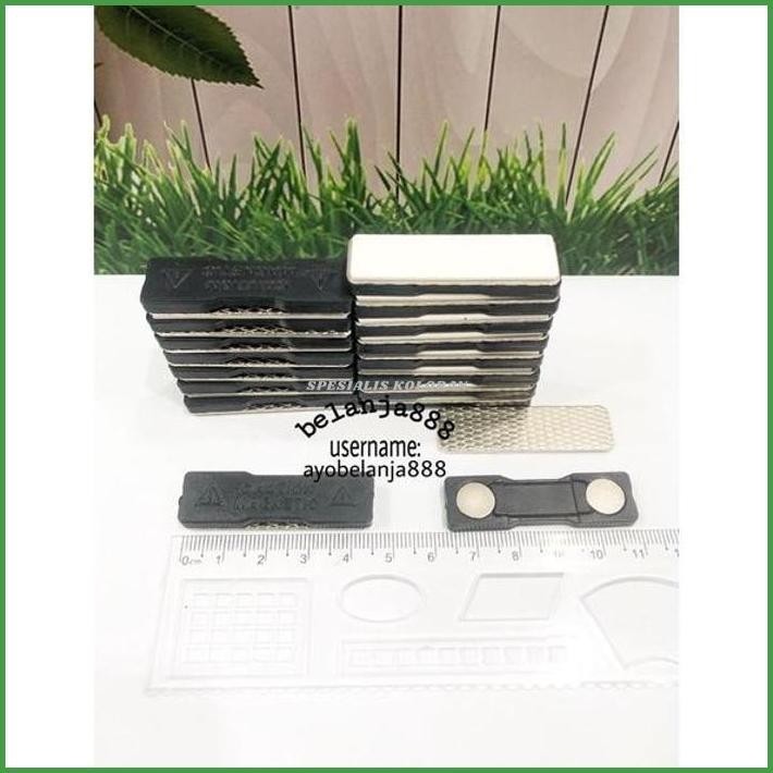 

Magnet nama dada name tag nametag caution plastik 1set 45mm satuan