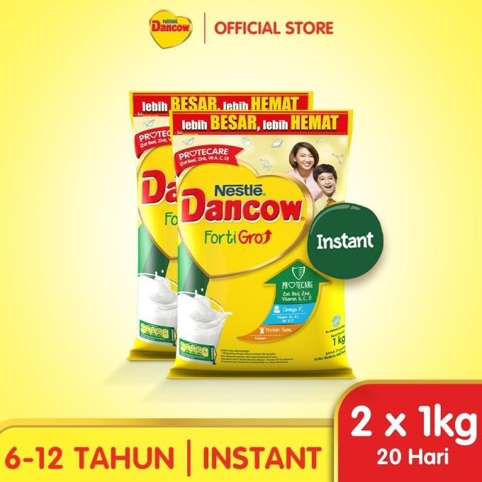 

Nestle DANCOW FortiGro Susu Bubuk Instan Pouch 1 Kg x 2pcs