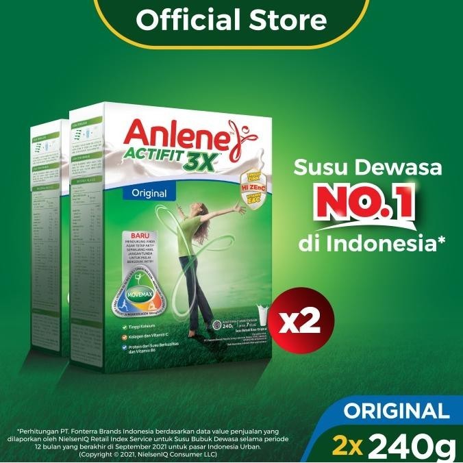 

Anlene Actifit 3X Susu Bubuk Original 2 x 240g-Tulang, Sendi & Otot