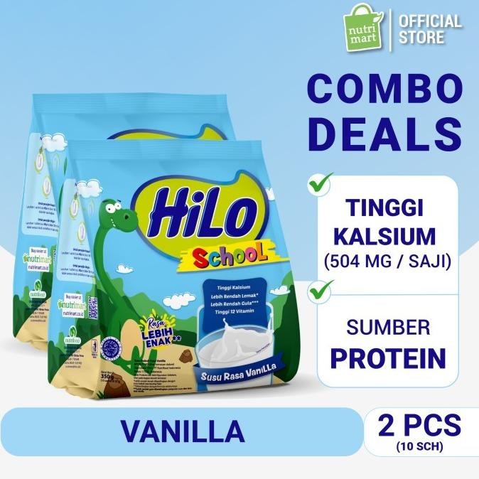 

Twin Pack: HiLo School Vanillla Gusset 10 Sch - Susu Tinggi Kalsium