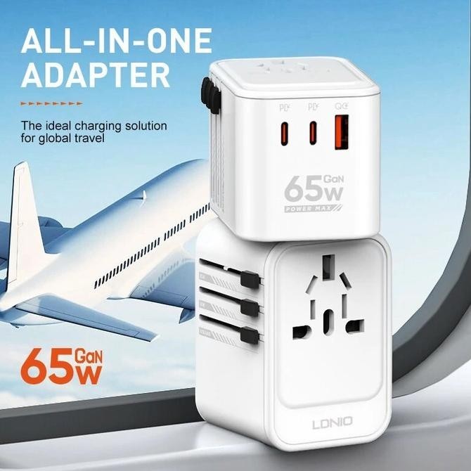 Ldnio Z6 Adapter Universal Travel 65W Fast Charging Converter Gan