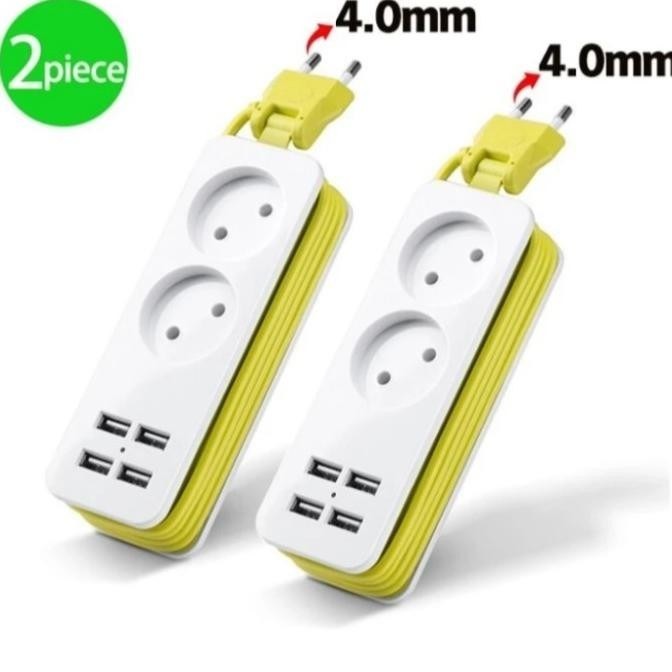 Colokan Listrik 2 Slot Stop Kontak Traveling Usb 4 Port