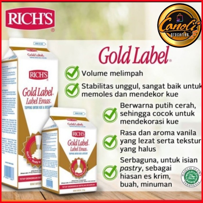 

Terlaris richs gold label 907gr whipping cream - rich label emas rich's SALE