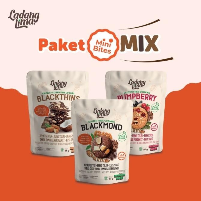 

Paket Mix Cookies Mini Bites - Ladang Lima Gluten Free Cookies Snack