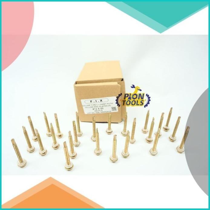 Fix SDS Kuning Karet 12 x 50 Drilling Screw 13m4yZ4 suku cadang