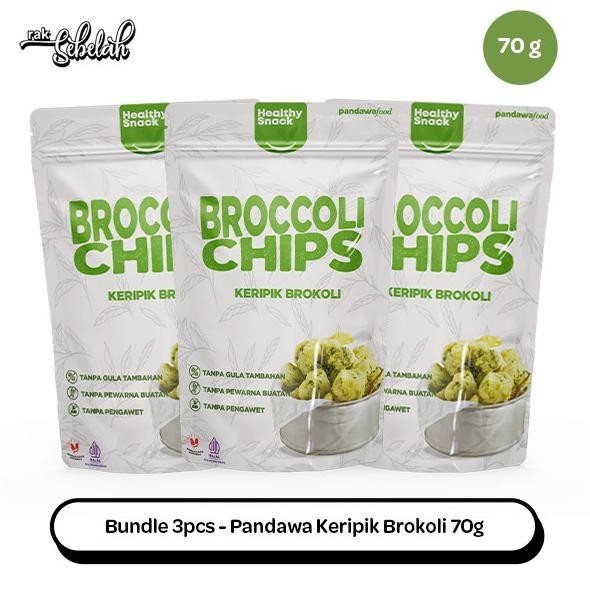 

Bundle 3pcs - Pandawa Keripik Brokoli 70gr Dried Broccoli Vege Chips